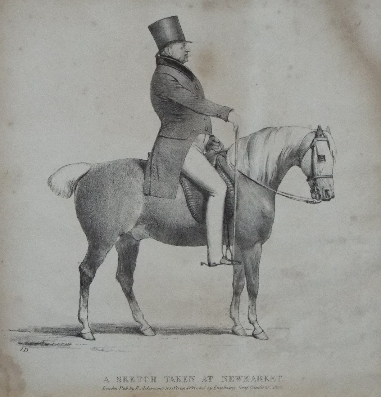 Lithograph - A Sketch taken at Newmarket.